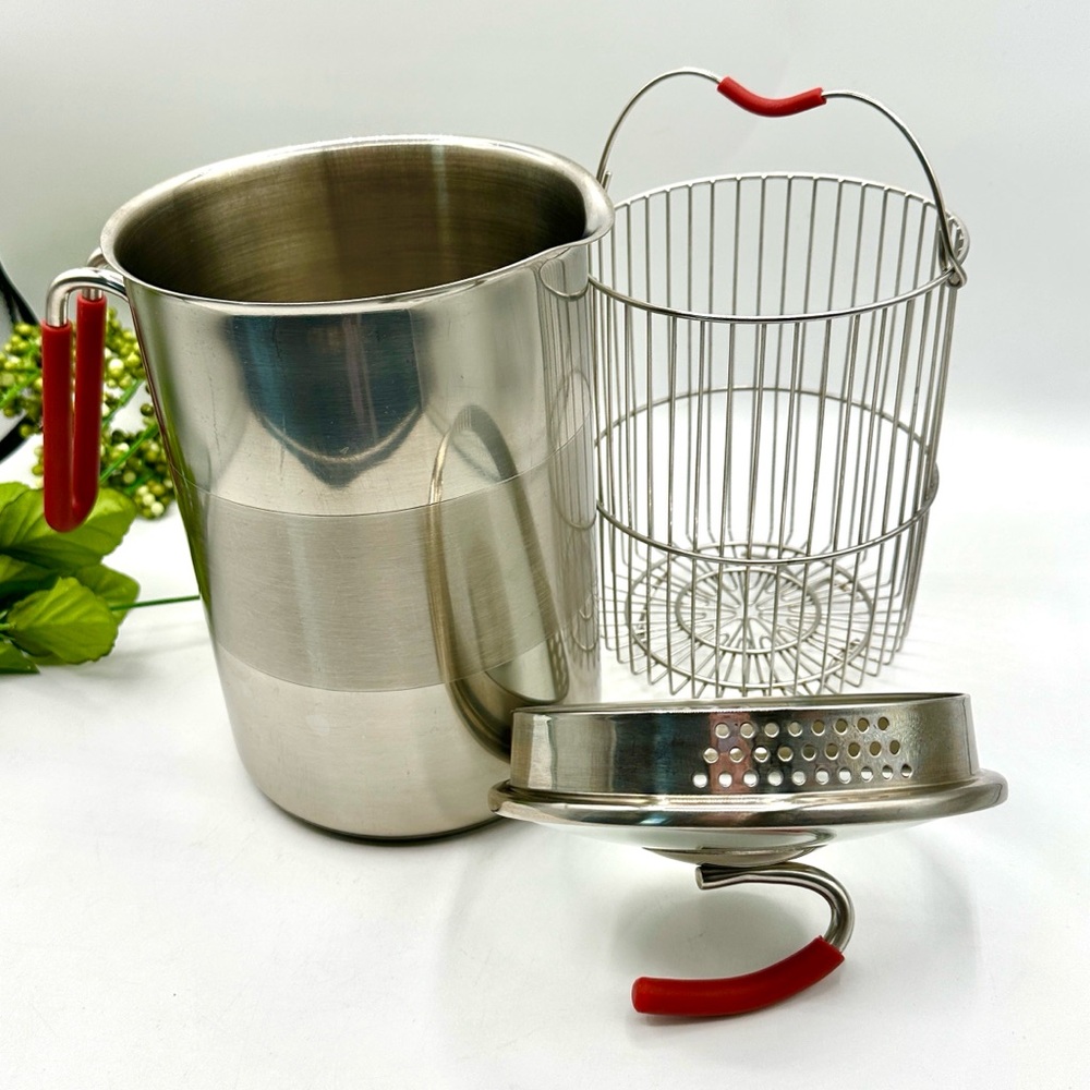 Kuhn Rikon Switzerland Stainless Narrow Pot w Strainer Basket & Lid - Picture 3 of 15